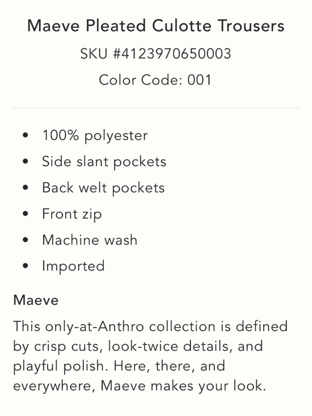 Anthropologie Maeve Pleated Culotte Trousers - Picture 6 of 6